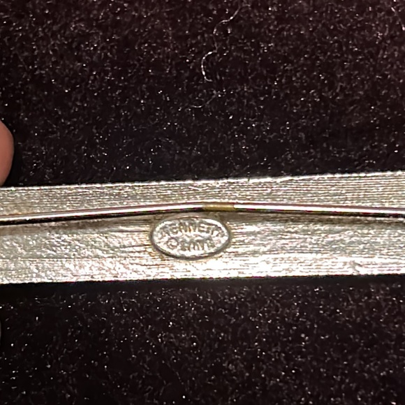 Vintage Kenneth Lane “Sapphire” Rhinestone Art Deco Silver Brooch - Picture 4 of 5